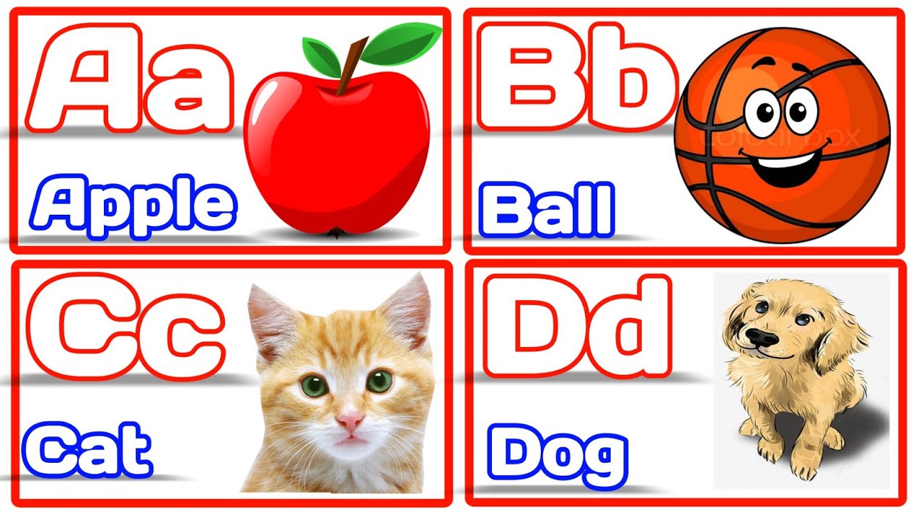 A For Apple B For Ball C For Cat D For Dog,abcd,phonics Song,abcde,a ...