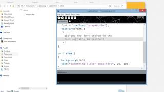Adding and using fonts in processing
