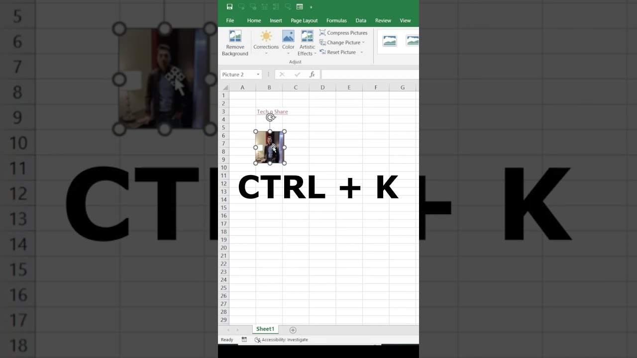 Quick Hyperlink on an Image in Excel  Open a Webpage by Clicking on an Image  Excel Shortcut CtrlK