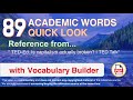 89 Academic Words Quick Look Ref from 