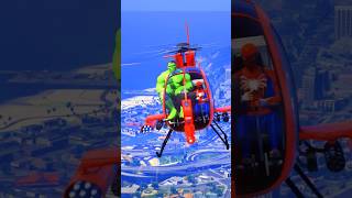 Spiderman and Hulk fall from the height of the helicopter | #shors