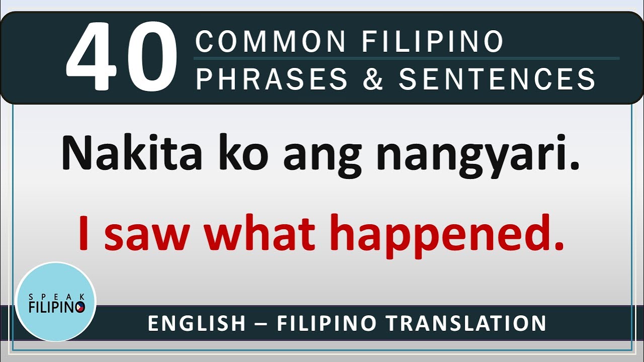 Direction Phrases In Tagalog Tagalog Words Filipino