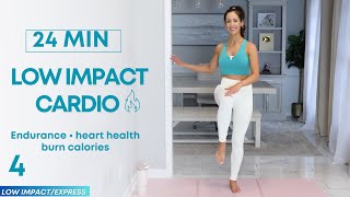 24 min Low Impact Cardio Workout: No Squats, Lunges, Jumping | Beginner Friendly