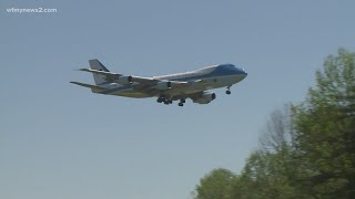 Why does Air Force One visit PTI Airport in Greensboro so much?