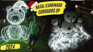 Natal iluminado 2024 na Praça Central de Coroados SP