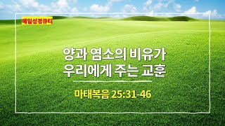 마태복음 25장 31절-46절, 양과 염소의 비유가 우리에게 주는 교훈 - #매일성경 #큐티 #새벽설교