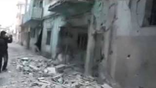 Baba Amro: The destruction and rubble in the neighbourhood 24-02-2012