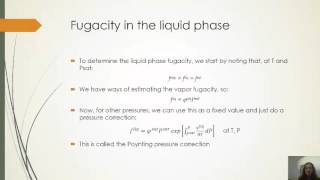 Module 14 Introduction to Fugacity of Pure Species