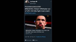 UFC Fighters react to the news of Robert Whittaker being pulled from UFC 234 due