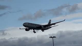 Finnair Airbus 330-302 Landing in Copenhagen from Doha |Windy \u0026 Cloudy |Plane Spotting