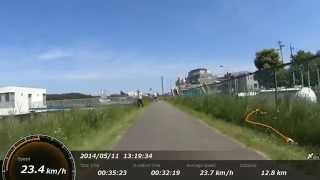 ブロンプトンで多摩川サイクリングロード②（和泉多摩川駅～羽田空港方面へ）Brompton bicycle to Haneda air port_2