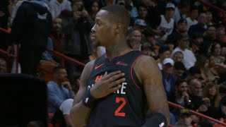 Terry Rozier gets huge ovation as he checks in for Heat debut and scores first b