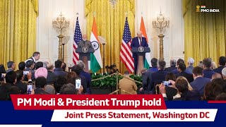 PM Modi \u0026 President Trump hold Joint Press Statement, Washington DC