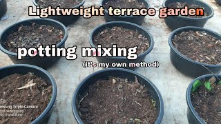 Lightweight terrace garden potting mix(its my own method)