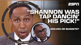 DID I STUTTER!? 🚨 Stephen A. calls out Shannon Sharpe for Wolves-Nuggets pick 👀 | First Take