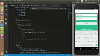 React-Native tutorial # 13 validation on form field | login screen example