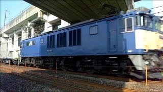 EF64 1019＋シキ551(heavy capacity flatcar) 貨物列車 9171レ AW-2型ホイッスル警笛付き