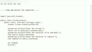 Find and Replace The Character Java Program