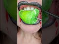 asmr satisfying green marshmallow eating sounds shorts