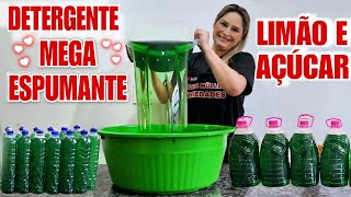 DETERGENTE DE LIMÃO E AÇÚCAR- COM 1L DE ÓLEO MEGA ESPUMANTE