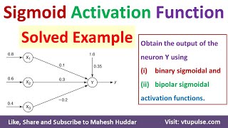 3. Sigmoid Activation Function Solved Example | Soft Computing | Machine Learning ANN Mahesh Huddar