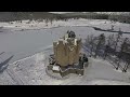 aerial hd view of braemar castle in snow february 2016