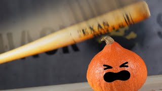 BASEBALL BAT VS PUMPKIN - Smashing Crunchy & Soft Things with impact weapons