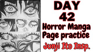 Drawing Every day For 42 Days | Following PewDiePie method Sketch & Ink manga page|