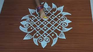 குட்டி கோலம் மாசி மாதம் வெள்ளிகிழமை மாலை நேரம் kolam rangoli muggulu#trending