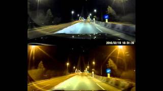 XiaoMi Yi Smart Car dashcam vs Viofo A119 night test 1