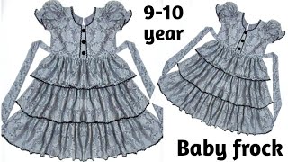 Baby frock cutting and stitching 3 layer baby frock 9-10 year baby frock ll girls baby frock