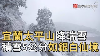 宜蘭太平山降瑞雪 積雪5公分如銀白仙境｜寰宇新聞20210108