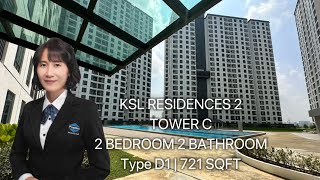 KSL RESIDENCES 2 | TOWER C | TYPE D1 | 2 BED 2 BATH | 721 SQFT | UNFURNISHED | COMPLETED UNIT