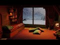 【asmr 環境音】居心地の良い冬の雰囲気 降雪と暖炉の音 リラックスする環境音 cozy winter ambience【環境音bgm】