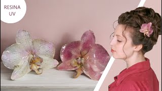 HOW TO MAKE ACCESSORIES WITH NATURAL ORCHIDS AND RESIN - Drying flowers with rice flour - DIY