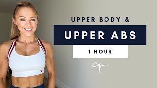 1 Hour UPPER BODY & UPPER ABS WORKOUT at Home | Day Two of Five