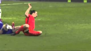 Zlatan Ibrahimovic Red Card  Foul on Oscar | Chelsea vs PSG 11.03.2015
