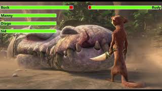 Ice Age: Dawn of the Dinosaurs (2009) Final Battle with healthbars