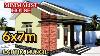 Minimalist house plan with dimensions of 6x7m, small and beautiful.