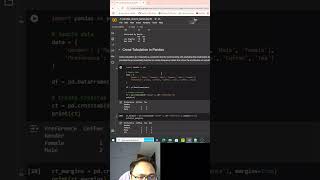 Tutorial 48 :CrossTab in pandas dataframe #datascience #machinelearning #python #coding