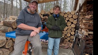 A new helper in the woodyard !?! @EastonmadeWoodSplitters  #802  #firewood