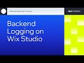 Intro to Backend Logging on Wix Studio