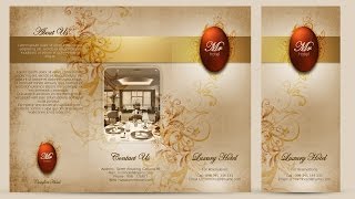 Create a Tri fold Hotel Brochure  Cover Photoshop Tutorial