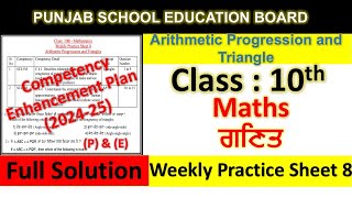 Pseb Competency Based Paper Class 7th Maths Worksheet 8 Test 2024