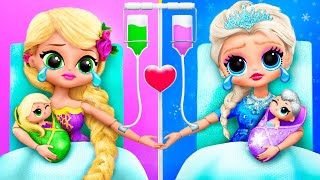 Elsa and Rapunzel in the Hospital! 35 LOL OMG Hacks