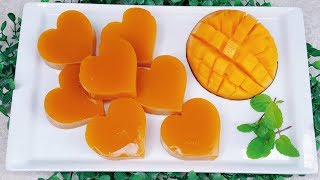 Mango jello pudding,Mango pudding,পাঁকা আমের জেলো পুডিং,আমের পুডিং রেসিপি,Pudding recipe