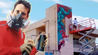 Spray Painting This Whole School with Giant Artwork!