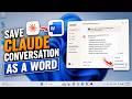 How To Export Claude Conversation as a Word Document