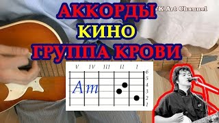 Аккорды Группа крови Кино разбор на гитаре видео урок.