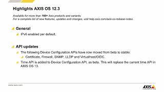 AXIS OS 12.3 release update